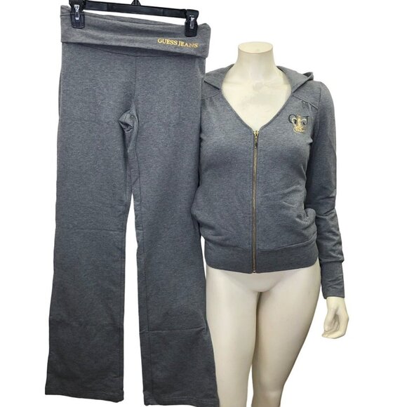GUESS ZIP HOODIE & STRAIGHT‎ LEG SWEAT PANTS SET   Sm NWT - Picture 4 of 13